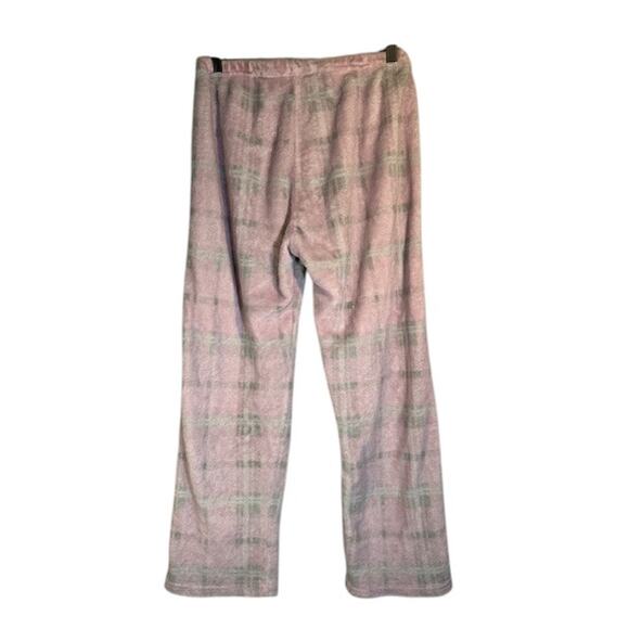 Mia & Tess Pink Gray Plaid Sleepwear PJ Pajama Pants Fleece Women Sz M - Picture 2 of 8